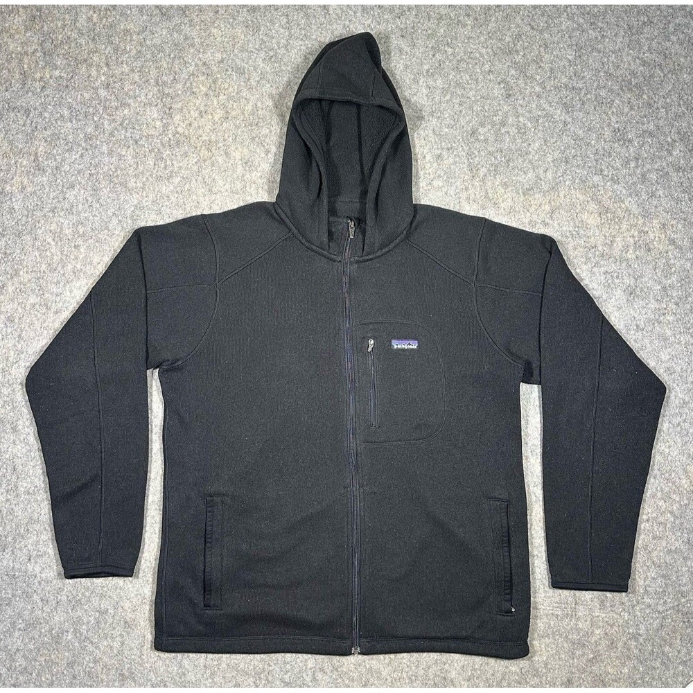 Patagonia Better Sweater Hoodie Mens XL Black Full Zip Fleece Jacket Pocket READ